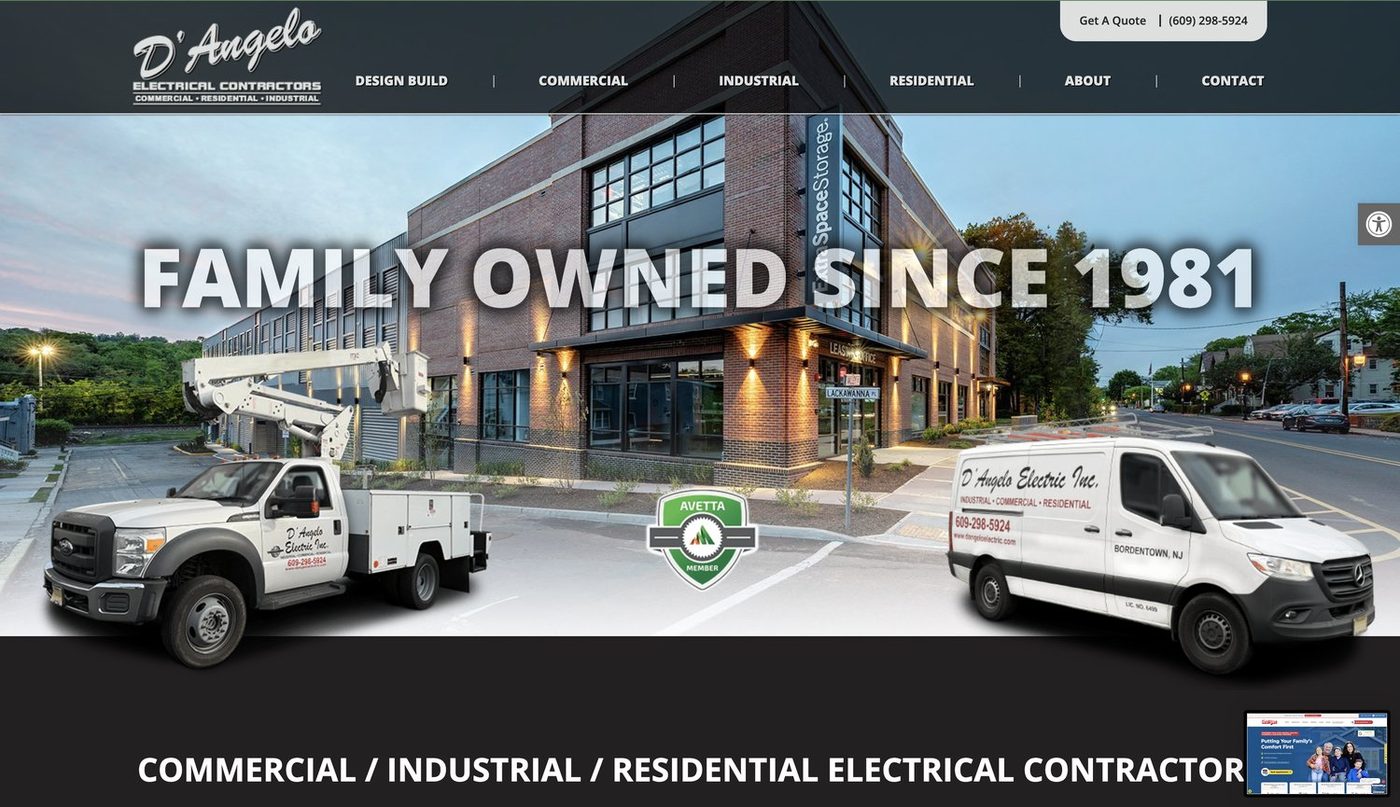 D'Angelo Electrical Contractors homepage